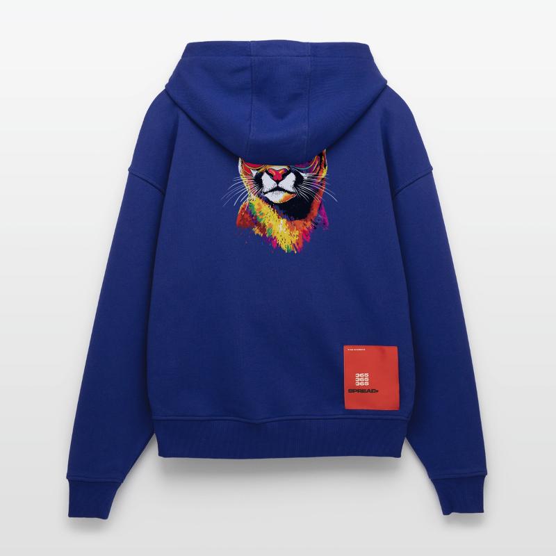 Panthère léopard gros chat mignon gros chat chats Veste à capuche bio épaisse oversize fabriqué en UE