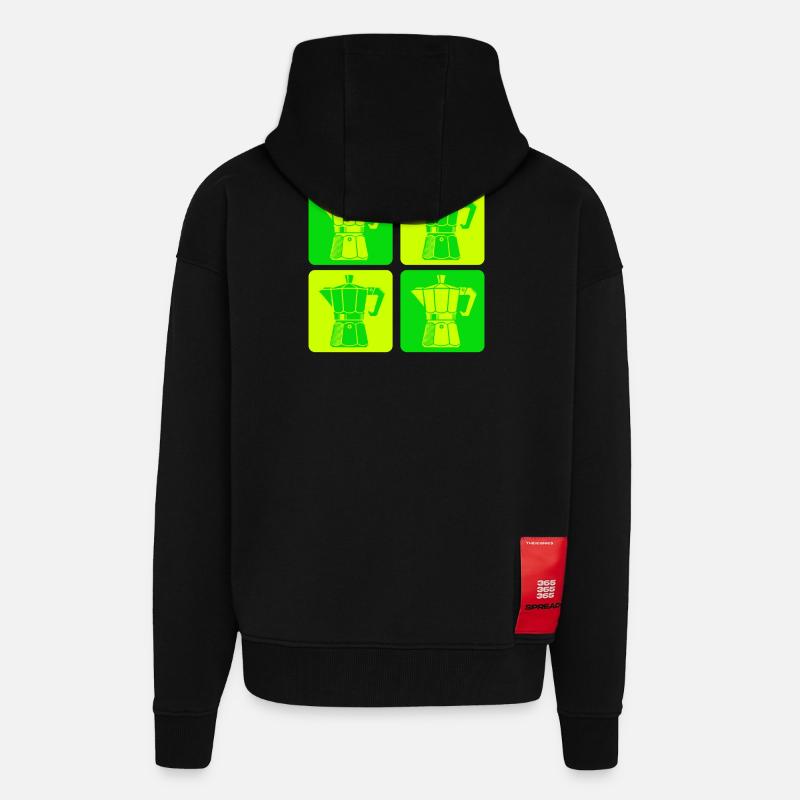 Retro Espressokocher Pop Art - Zip Hoodie - made by SPREAD - SOLID BLACK