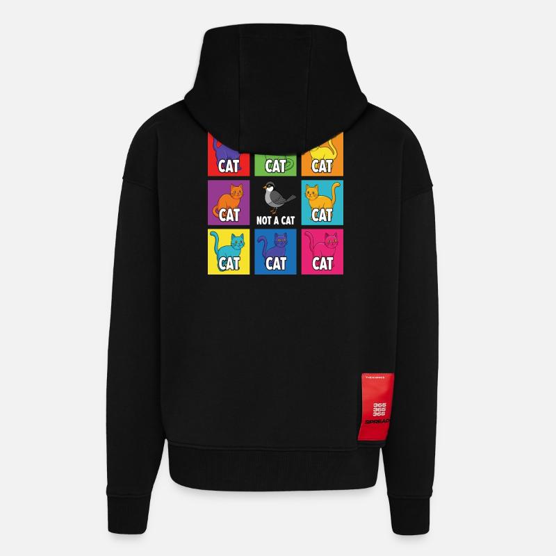 Guide d’identification des chats - Veste à capuche bio épaisse oversize fabriqué en UE - SOLID BLACK