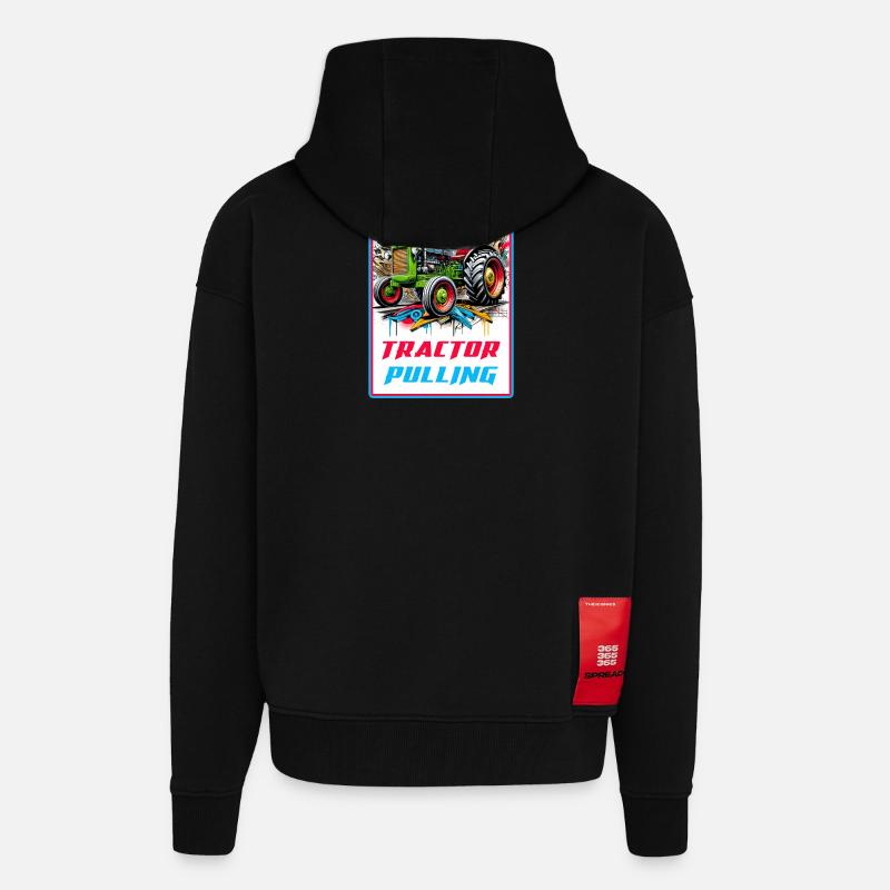 Tractor Pulling Power - Zip Hoodie - made by SPREAD - SOLID BLACK