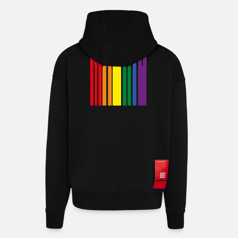 Madrid Spanien Regenbogen Pride Geschenk - Zip Hoodie - made by SPREAD - SOLID BLACK