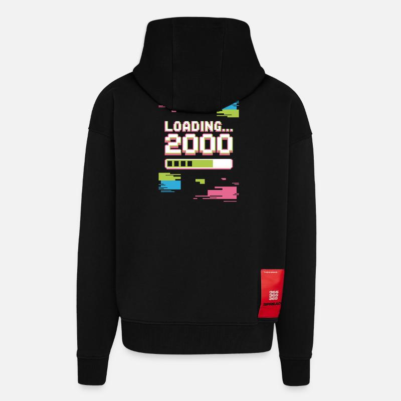 Retro Loading 2000 Pixel - Zip Hoodie - made by SPREAD - SOLID BLACK