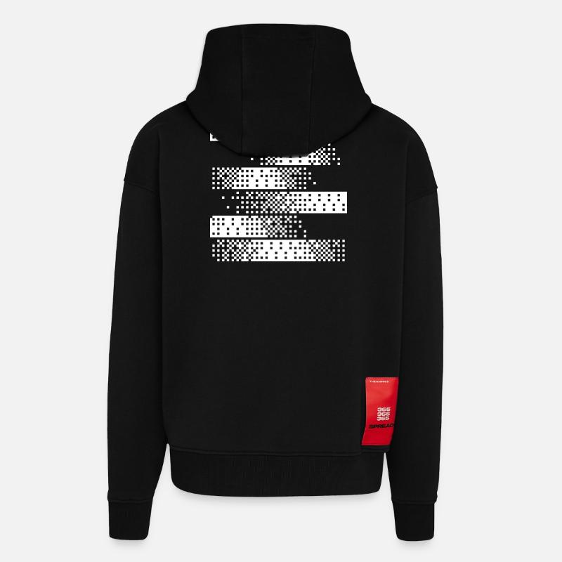 Abstraktes digitales Pixelmuster - Zip Hoodie - made by SPREAD - SOLID BLACK
