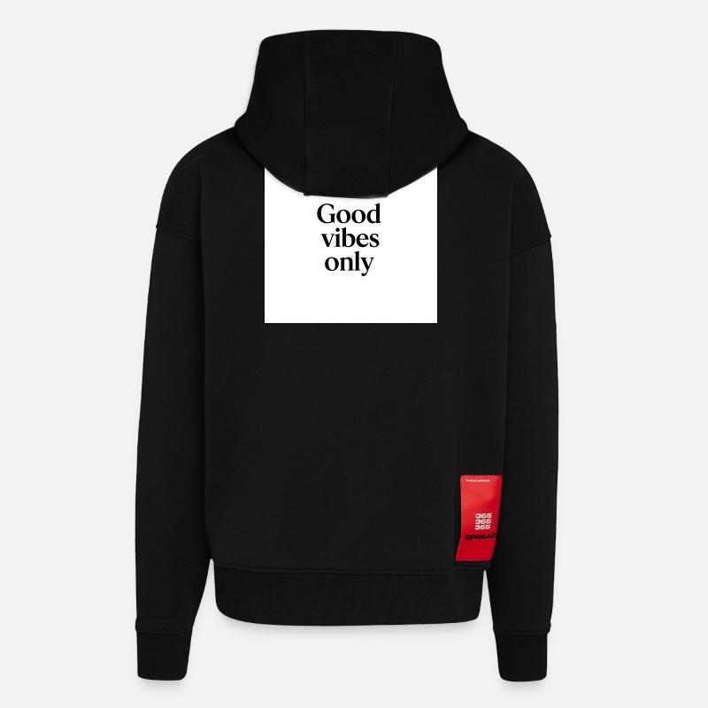Optimierte positive Vibes - Zip Hoodie - made by SPREAD - SOLID BLACK