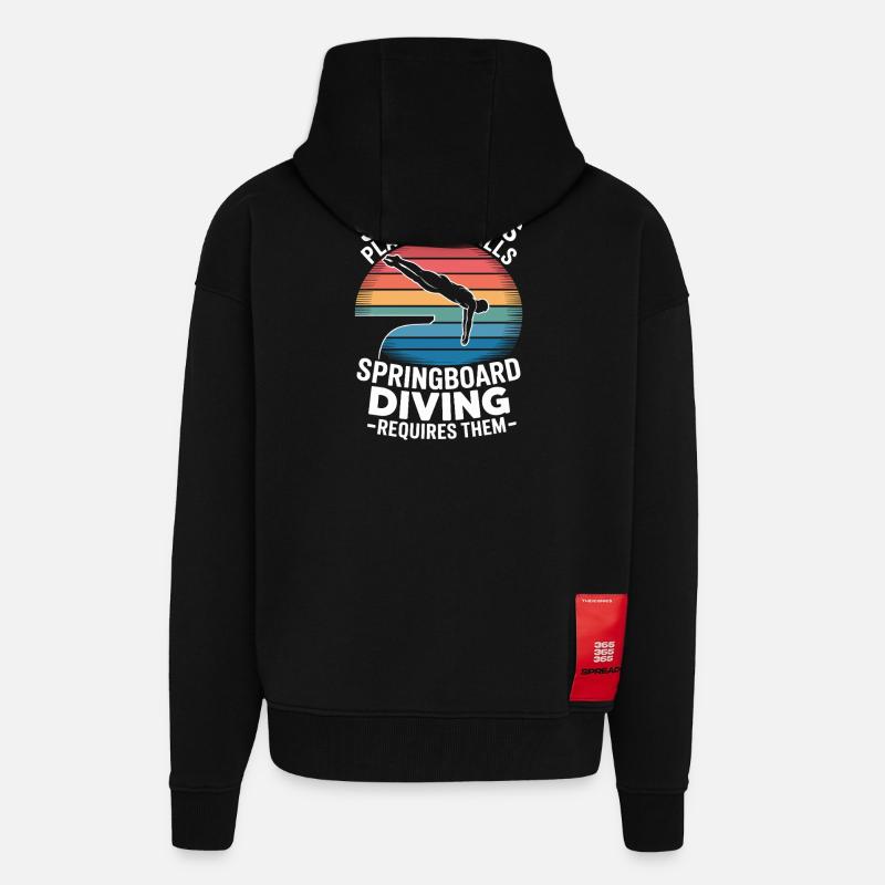 Kunstspringen Turmspringer Sprungbrett - Zip Hoodie - made by SPREAD - SOLID BLACK