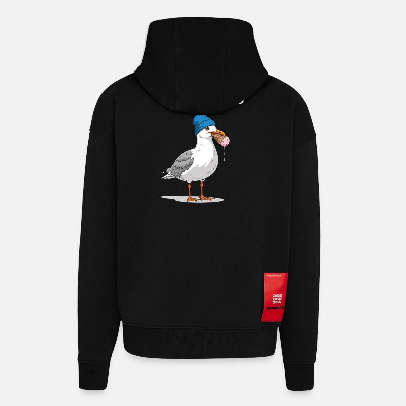 Gesucht Möwe Eiscreme Abenteuer - Zip Hoodie - made by SPREAD - SOLID BLACK