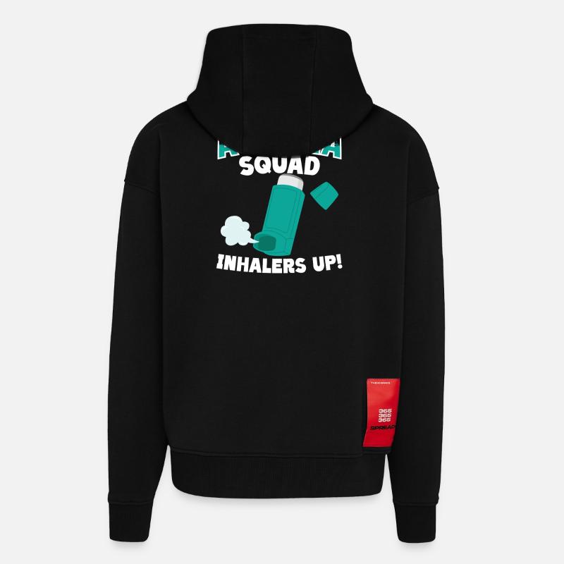 Asthma Squad Inhalers Up Asthmatiker - Zip Hoodie - made by SPREAD - SOLID BLACK