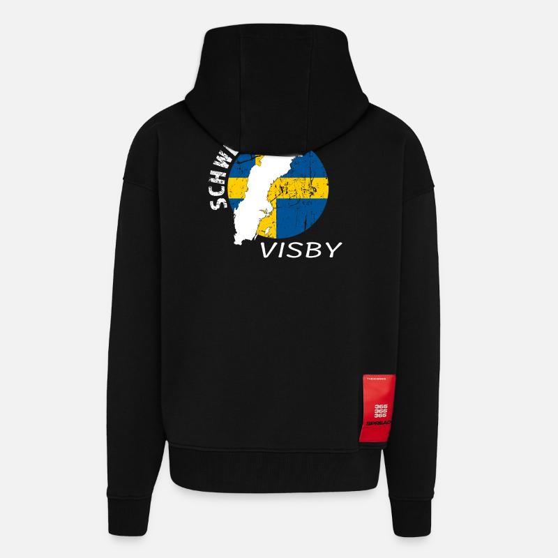 Visby - Veste à capuche bio épaisse oversize fabriqué en UE - SOLID BLACK