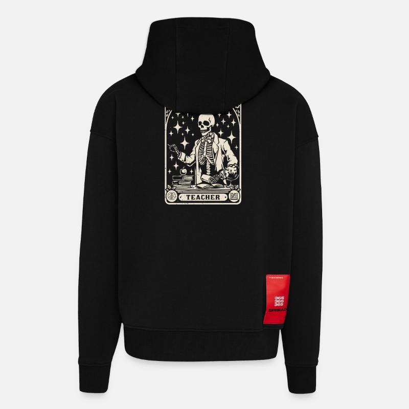 enseignant formateur d'enseignants - Veste à capuche bio épaisse oversize fabriqué en UE - SOLID BLACK