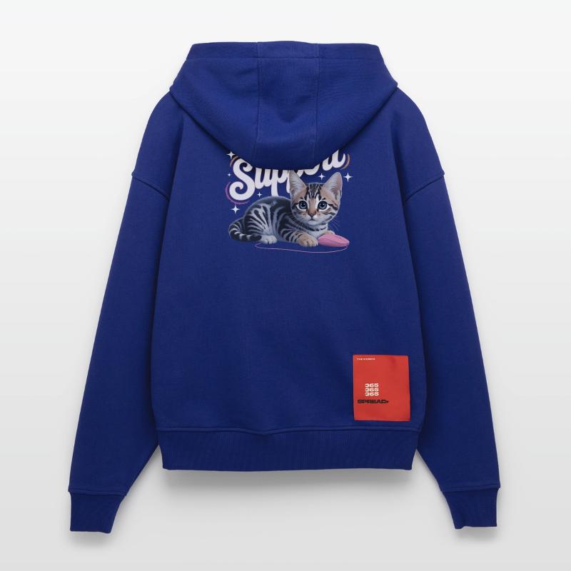 Support technique amusant, chat mignon, informatique ironique Veste à capuche bio épaisse oversize fabriqué en UE