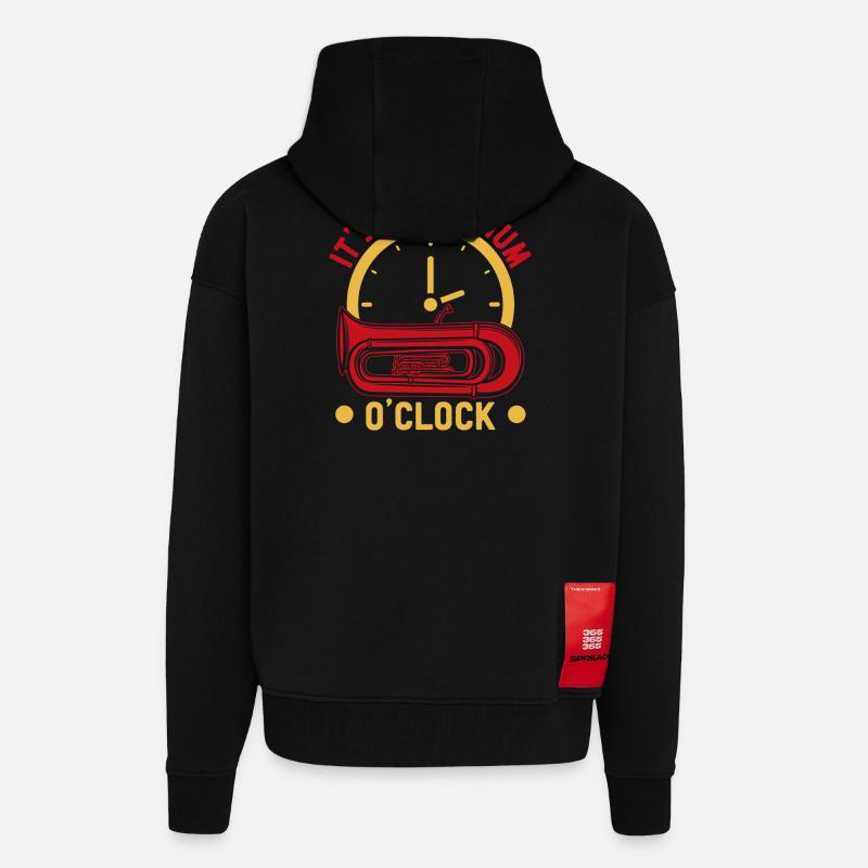 Euphonium It´s O´Clock Baritone Marching Band - Zip Hoodie - made by SPREAD - SOLID BLACK