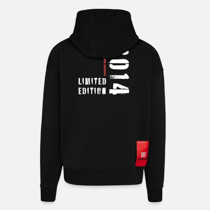 Limited Edition 2014 Exemplaire Unique - Veste à capuche bio épaisse oversize fabriqué en UE - SOLID BLACK