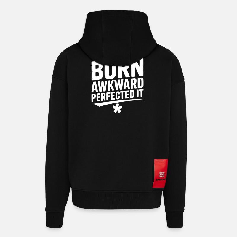 Born Awkward Perfektionierte es - Zip Hoodie - made by SPREAD - SOLID BLACK
