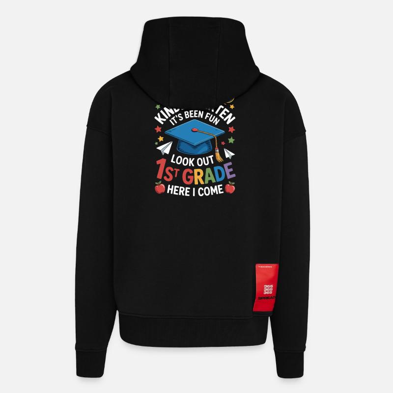 Goodbye Kindergarten Hello First Grade - Zip Hoodie - made by SPREAD - SOLID BLACK