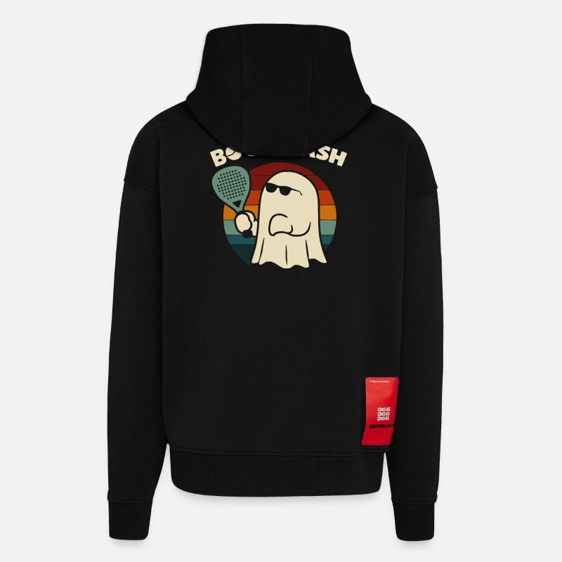 Fun Padel – C’est Boo Smash - Veste à capuche bio épaisse oversize fabriqué en UE - SOLID BLACK