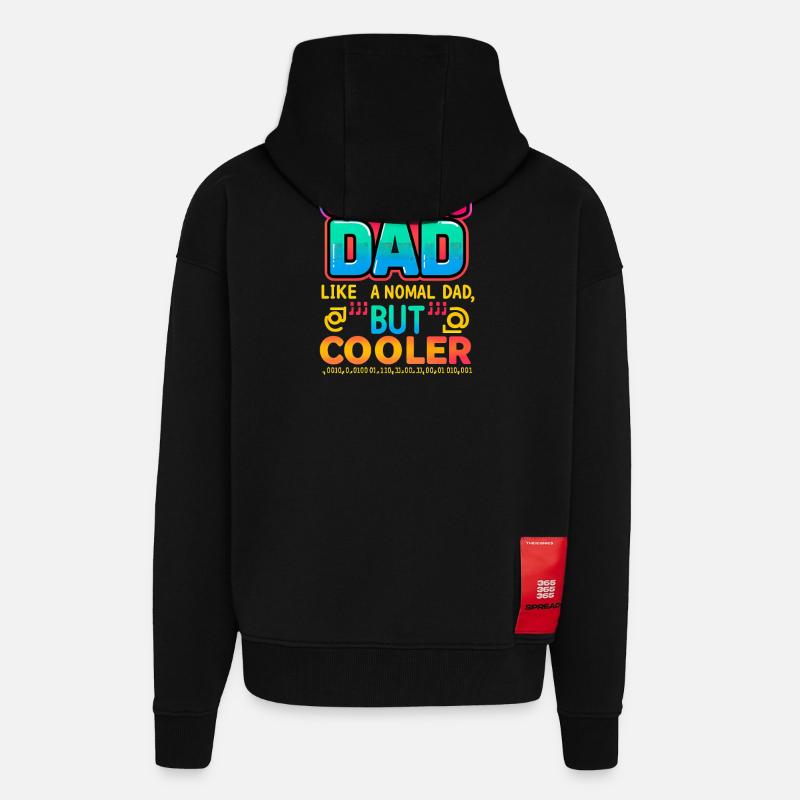 Codage Papa Cooler, Programmeur - Veste à capuche bio épaisse oversize fabriqué en UE - SOLID BLACK
