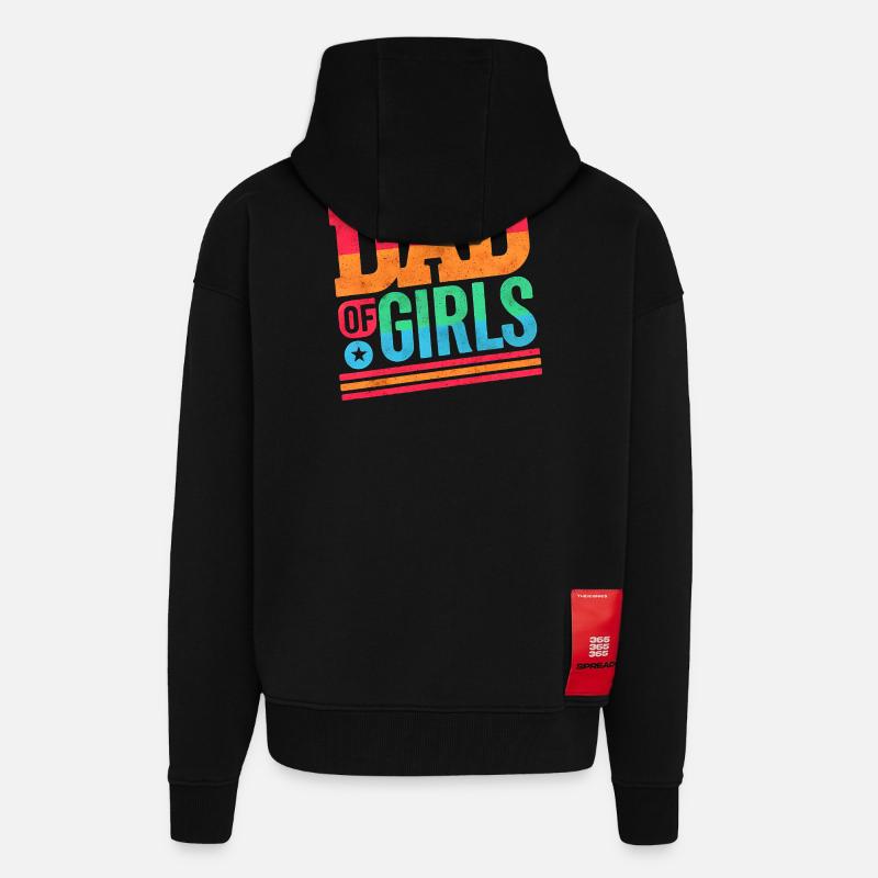 Vater von Mädchen Regenbogen, Väter - Zip Hoodie - made by SPREAD - SOLID BLACK