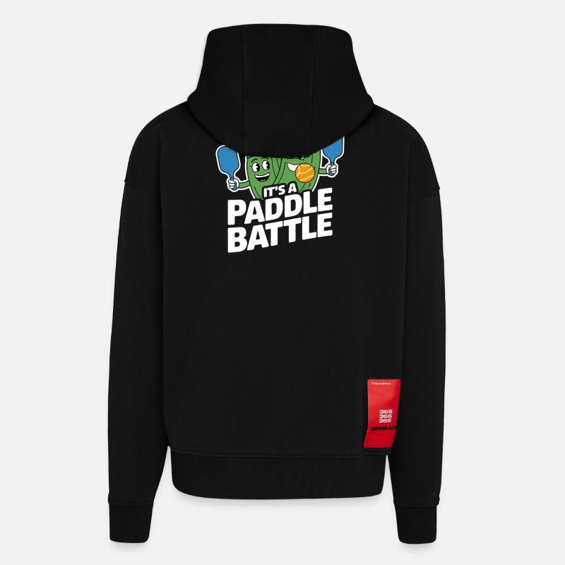 Paddleball Pickleball Geschenk Paddle Battle - Zip Hoodie - made by SPREAD - SOLID BLACK