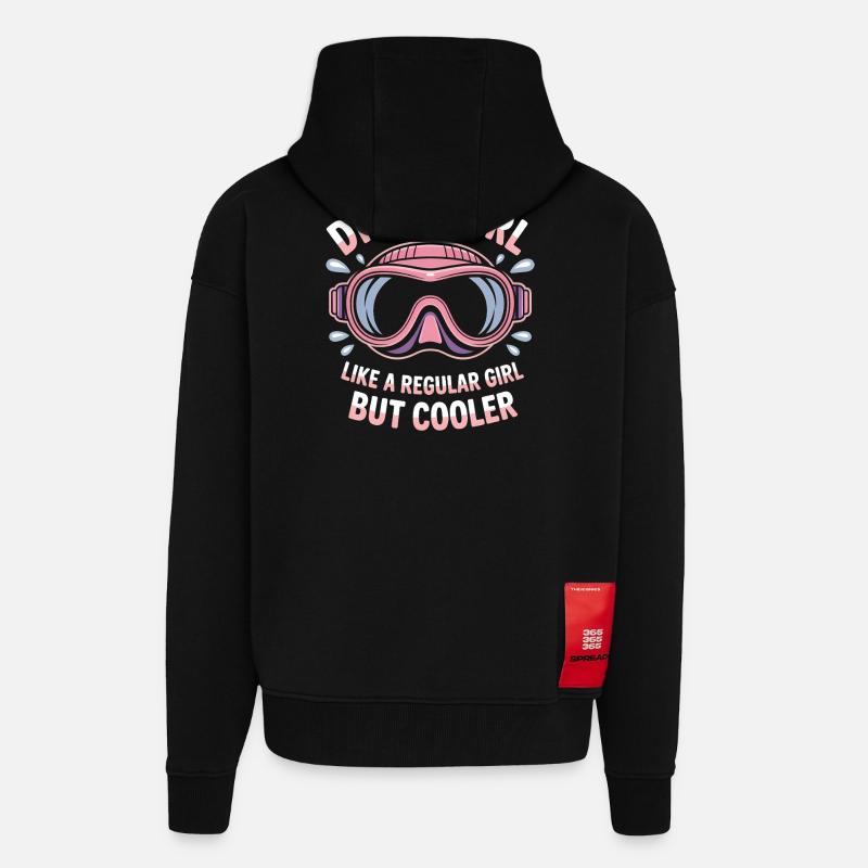 Tauchen Spruch Mädchen Lustiges Tauchen Geschenk - Zip Hoodie - made by SPREAD - SOLID BLACK