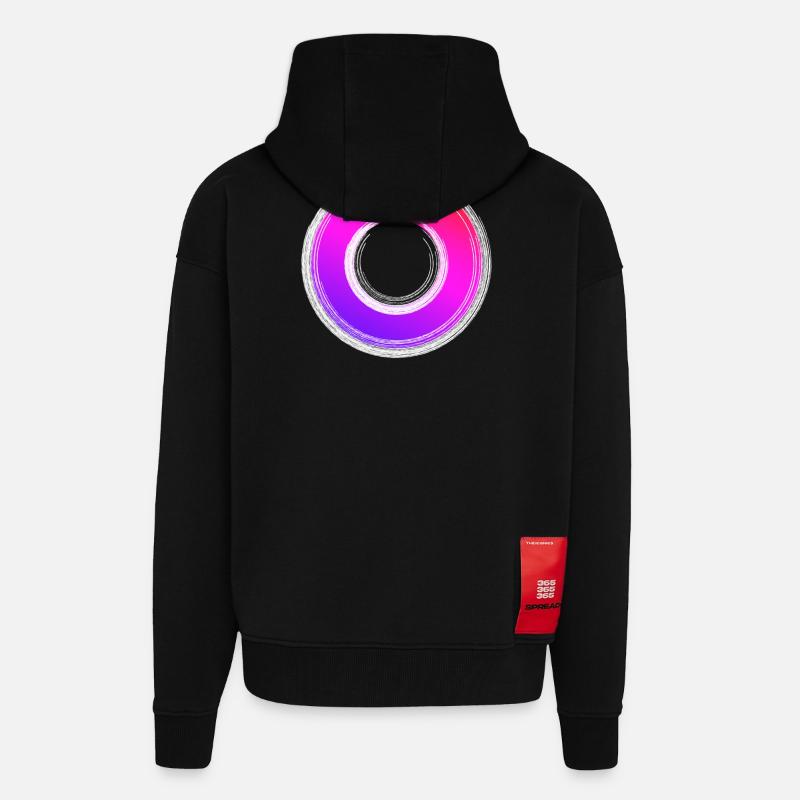 Gradient Ring Glanz - Zip Hoodie - made by SPREAD - SOLID BLACK