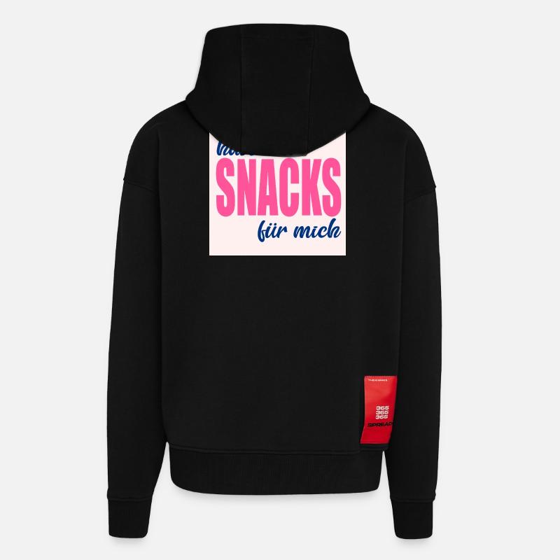ESSEN SNACKS LIEBEN - Zip Hoodie - made by SPREAD - SOLID BLACK