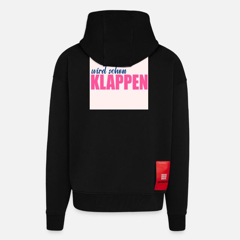 Wird schon klappen Optimismus - Zip Hoodie - made by SPREAD - SOLID BLACK