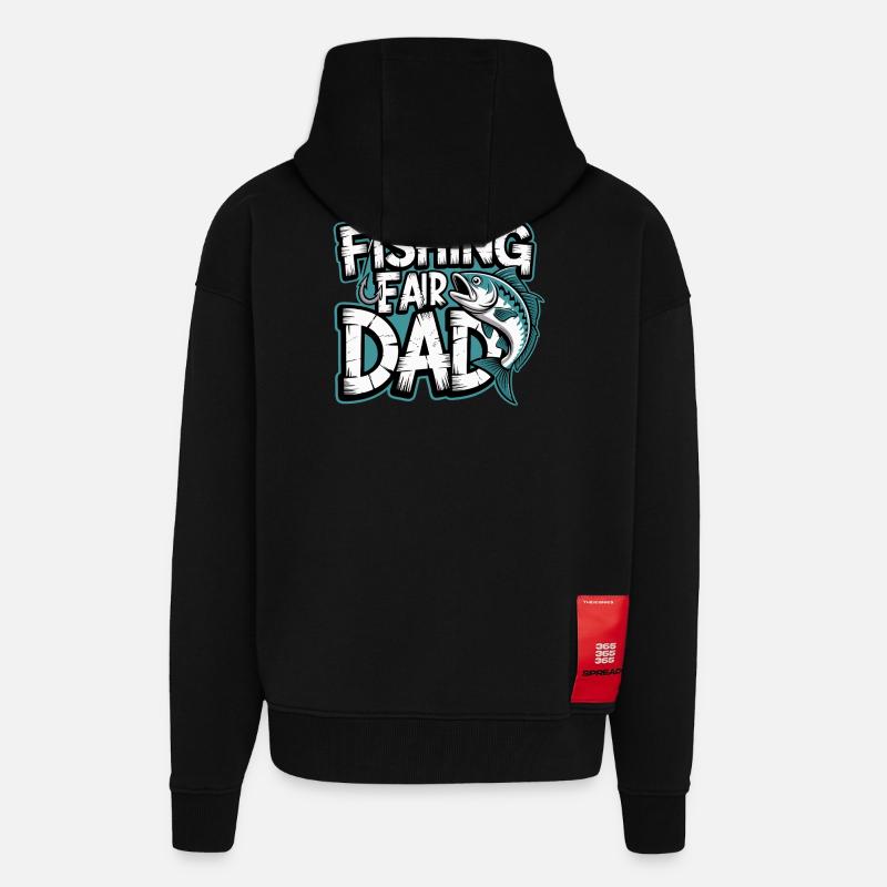 Pêcheur papa Comic Tee - Veste à capuche bio épaisse oversize fabriqué en UE - SOLID BLACK