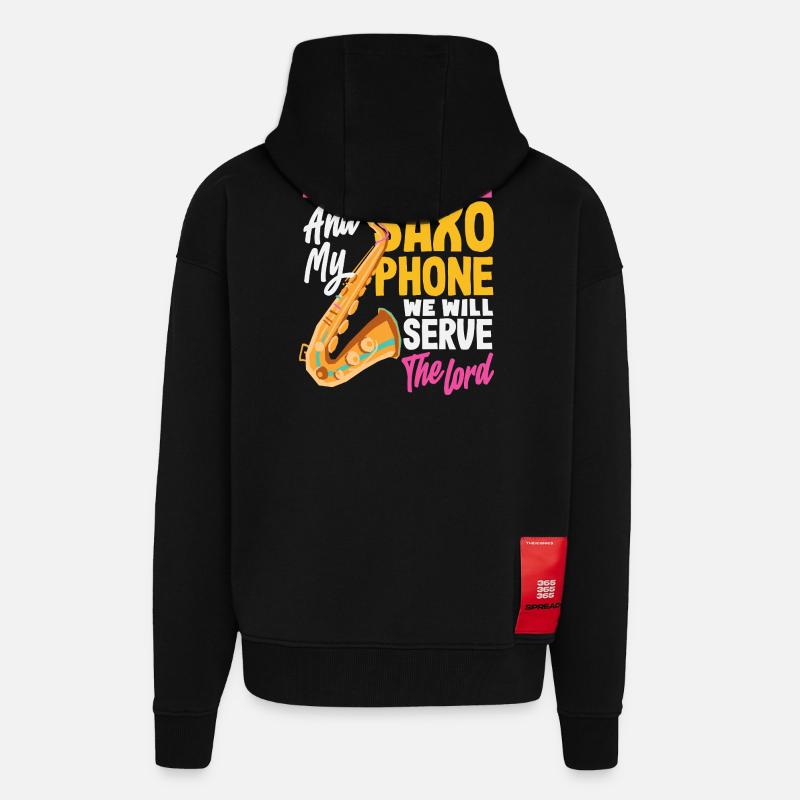 Saxofon - Zip Hoodie - made by SPREAD - SOLID BLACK