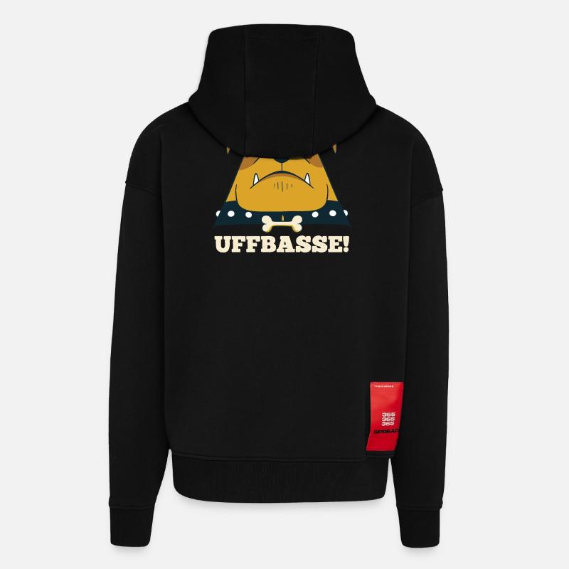 Angry Mannheim Dog - Uffbasse Monnem - Zip Hoodie - made by SPREAD - SOLID BLACK