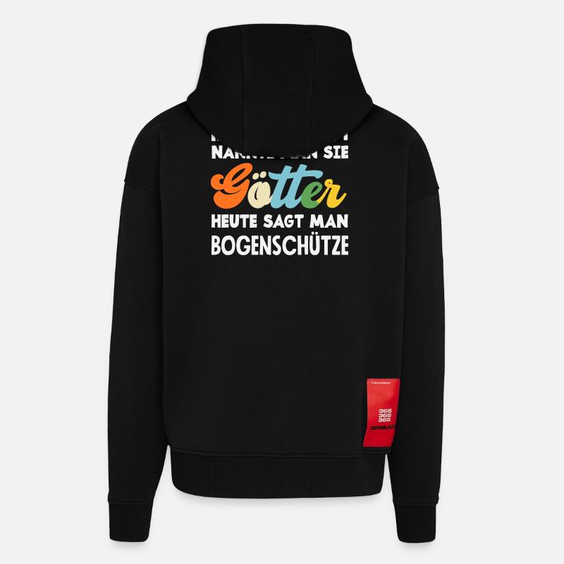 Ich gehe Bogenschießen - Zip Hoodie - made by SPREAD - SOLID BLACK