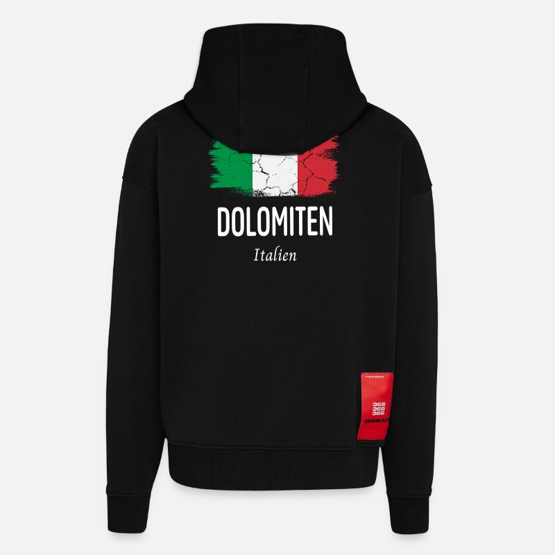 Dolomiten - Zip Hoodie - made by SPREAD - SOLID BLACK