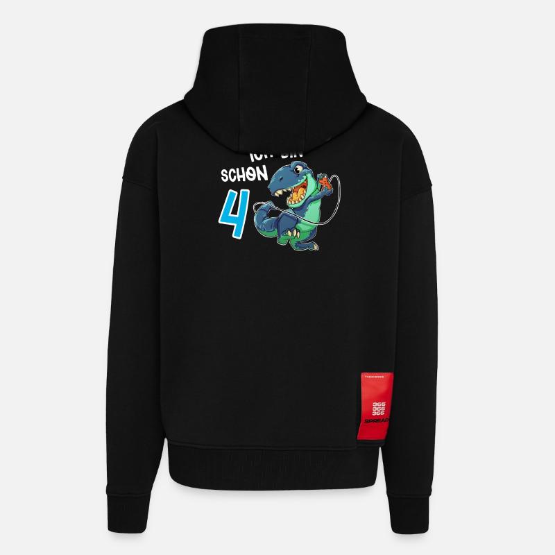4e anniversaire T Rex Gaming - Veste à capuche bio épaisse oversize fabriqué en UE - SOLID BLACK