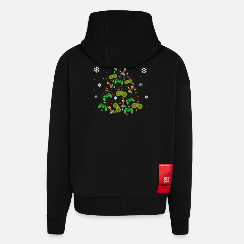 Weihnachtsbaum Controller Gaming Lover Gamer - Zip Hoodie - made by SPREAD - SOLID BLACK