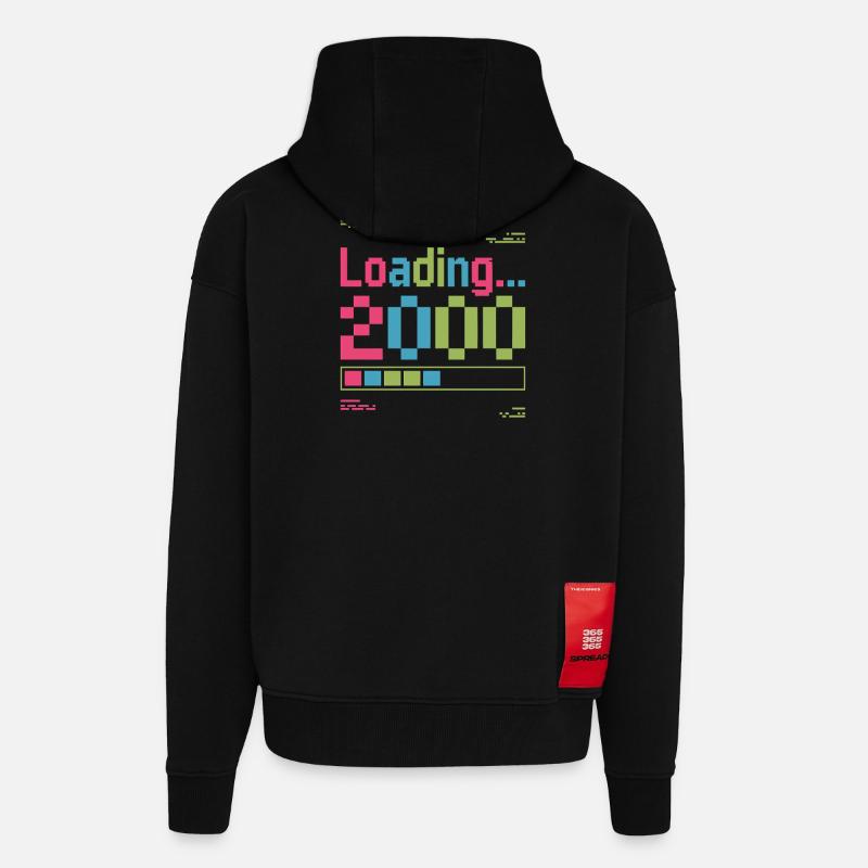 Loading 2000 pixel loading screen - Zip Hoodie - made by SPREAD - SOLID BLACK