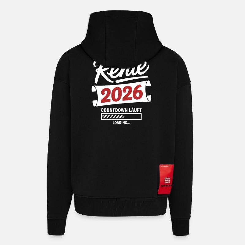 Rente 2026 Countdown Läuft - Zip Hoodie - made by SPREAD - SOLID BLACK