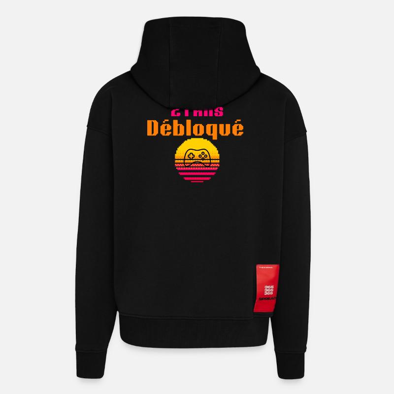Level 21 Freigeschaltet - Zip Hoodie - made by SPREAD - SOLID BLACK