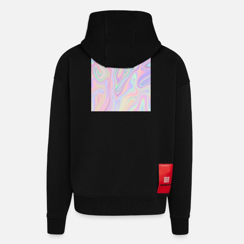 Iridescent Abstract Liquid Pastel Pattern - Zip Hoodie - made by SPREAD - SOLID BLACK