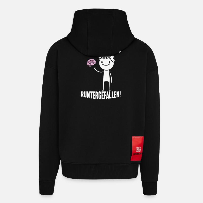 Hier Dir Ist Was Runtergefallen Sarkastischer - Zip Hoodie - made by SPREAD - SOLID BLACK