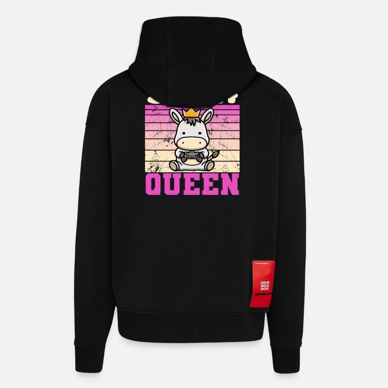 Sofa Queen gaming esel - Zip Hoodie - made by SPREAD - SOLID BLACK