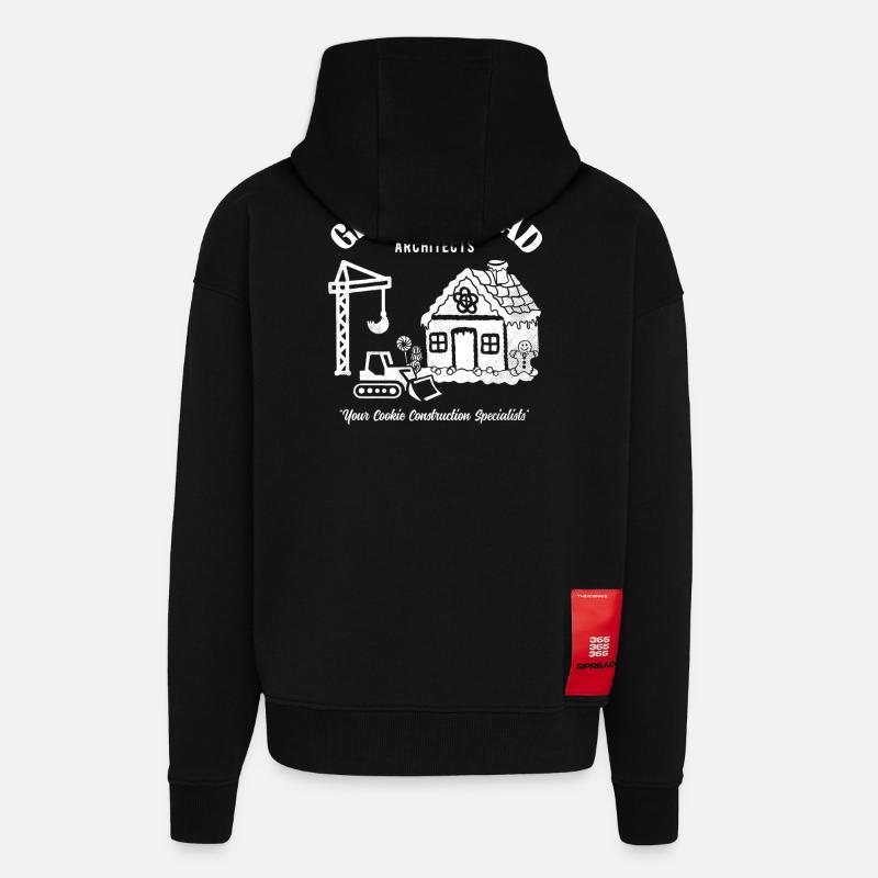  Gingerbread architects your cookie construction - Zip Hoodie - made by SPREAD - SOLID BLACK