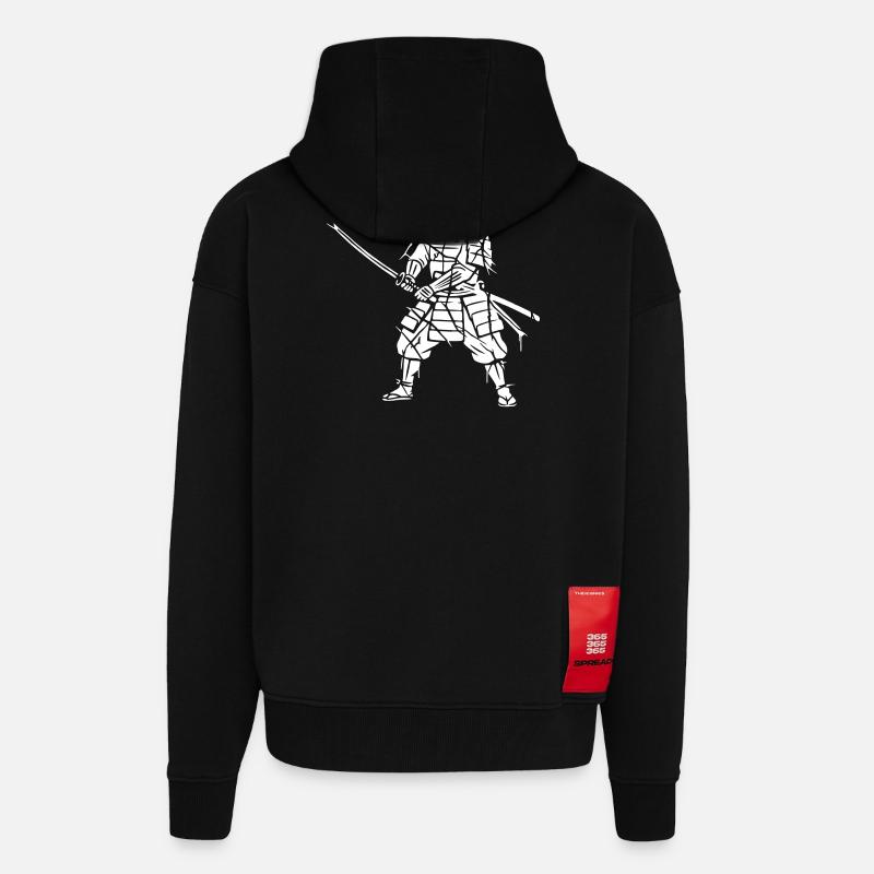 Samurai Splitter Mosaik Kunst Vektor - Zip Hoodie - made by SPREAD - SOLID BLACK