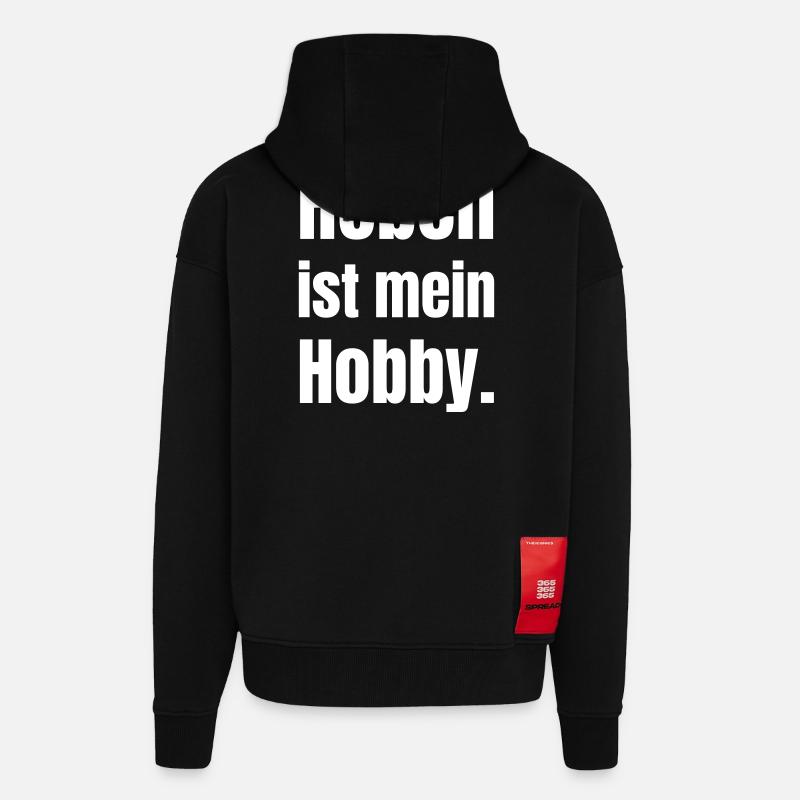 La musculation est mon hobby - Veste à capuche bio épaisse oversize fabriqué en UE - SOLID BLACK