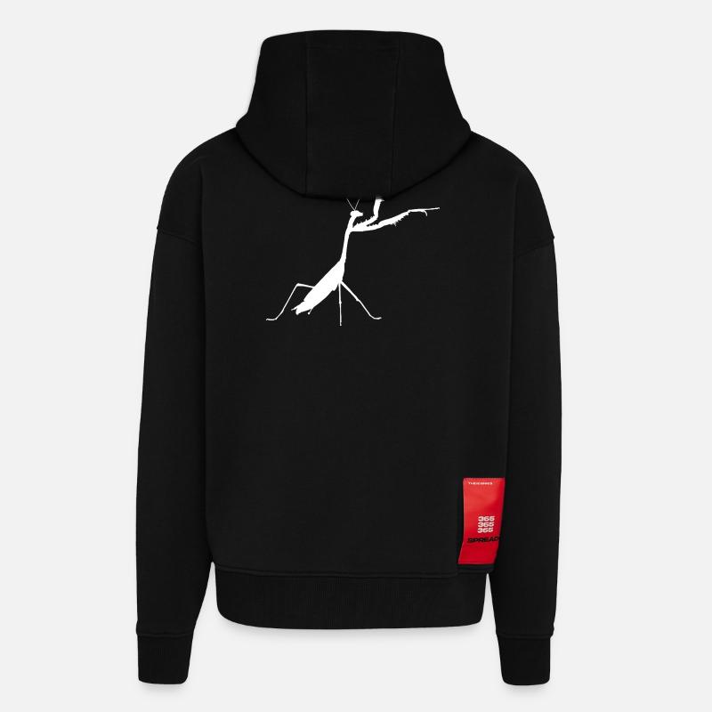 Gottesanbeterin weiss - Zip Hoodie - made by SPREAD - SOLID BLACK