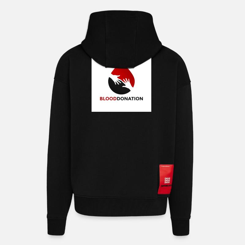 Emblem der Blutspendehände - Zip Hoodie - made by SPREAD - SOLID BLACK