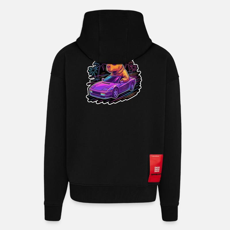OK, je récupère Capybara Retro - Veste à capuche bio épaisse oversize fabriqué en UE - SOLID BLACK
