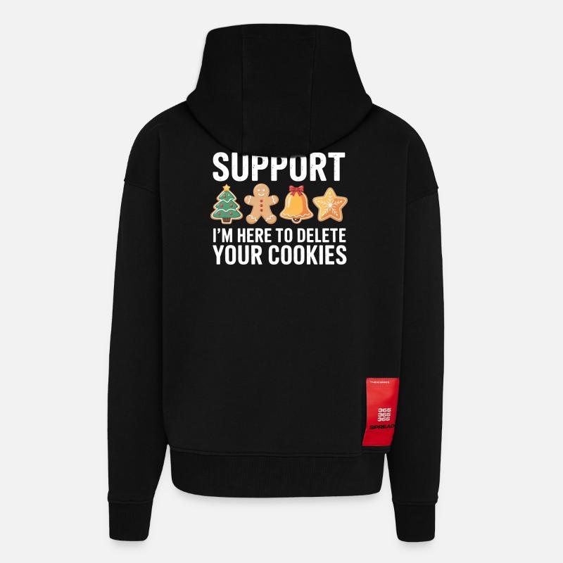 Tech Support Cookies Tee - Zip Hoodie - made by SPREAD - SOLID BLACK