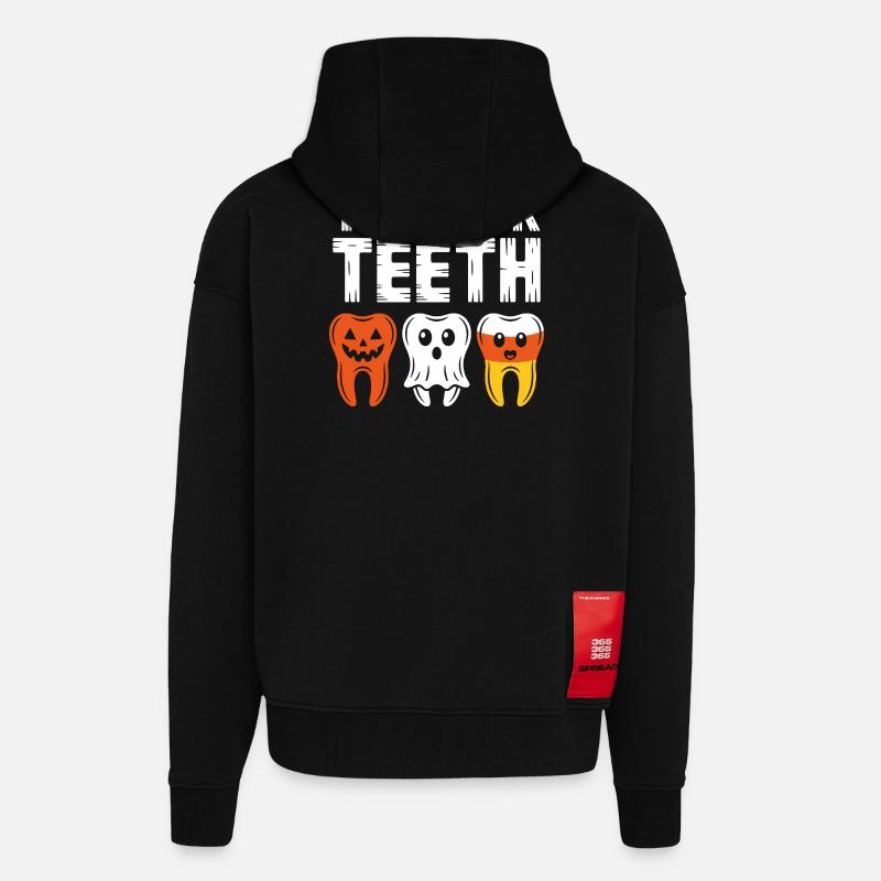 Trick oder Teeth Halloween-Trio - Zip Hoodie - made by SPREAD - SOLID BLACK