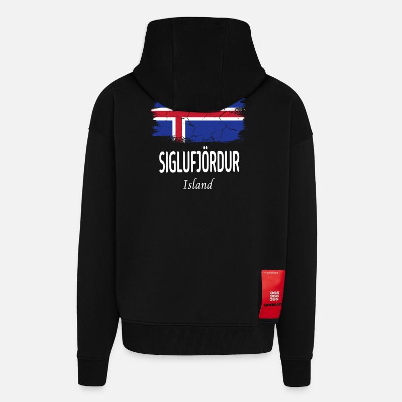 Siglufjördur - Veste à capuche bio épaisse oversize fabriqué en UE - SOLID BLACK