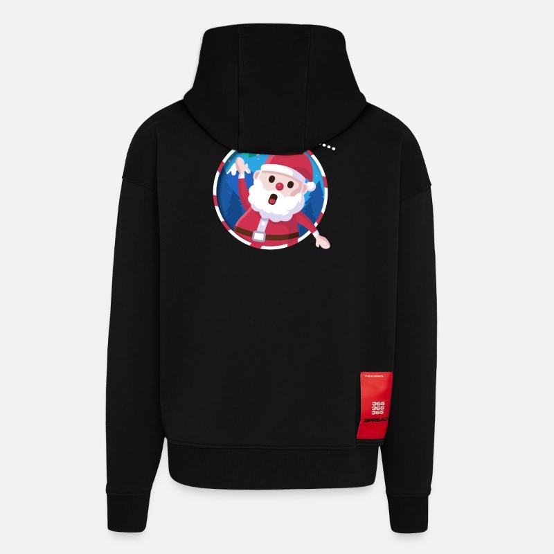 Leuchtender Santa Geschenk - Zip Hoodie - made by SPREAD - SOLID BLACK