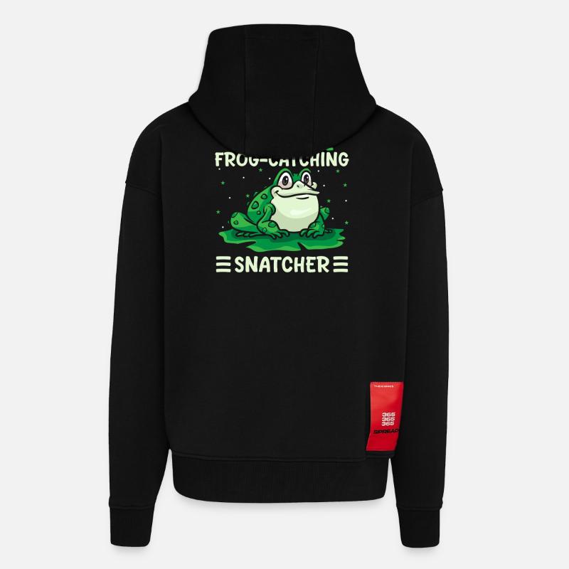 Frog Catcher Unbeatable Frog-Catching Snatcher - Zip Hoodie - made by SPREAD - SOLID BLACK